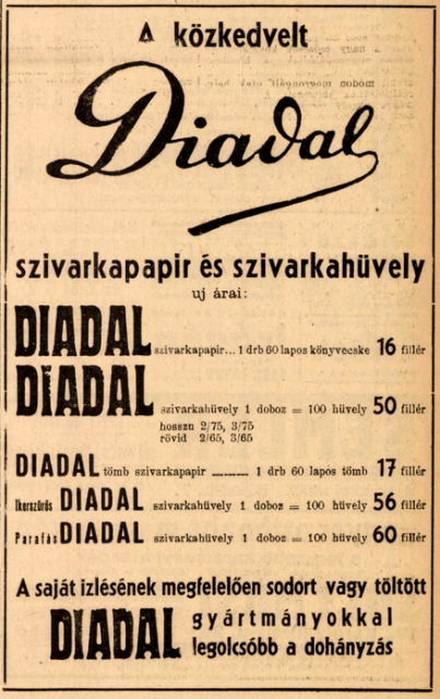 1940.12.05. Diadal papír és hüvely